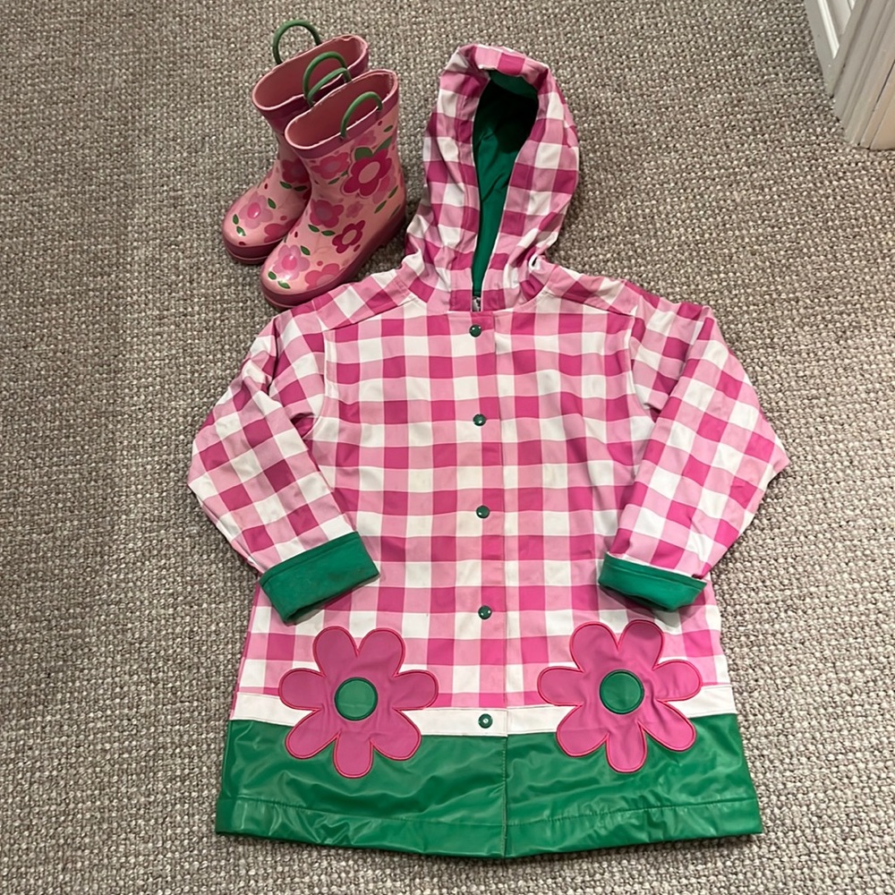 Rain coat and rain boots